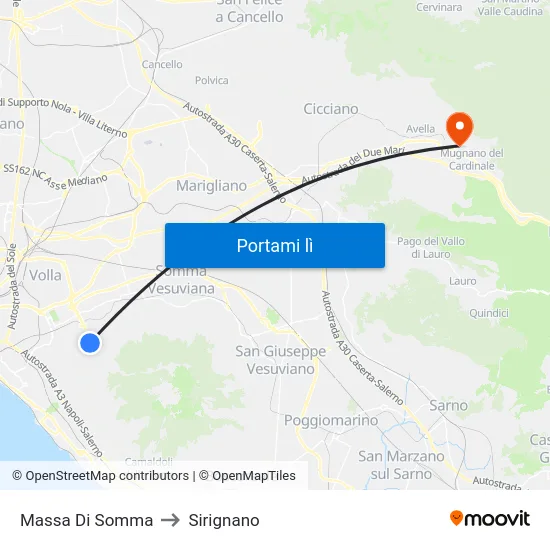 Massa Di Somma to Sirignano map