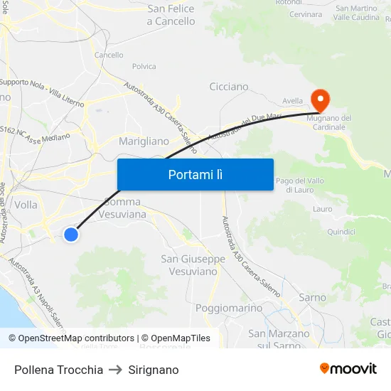 Pollena Trocchia to Sirignano map