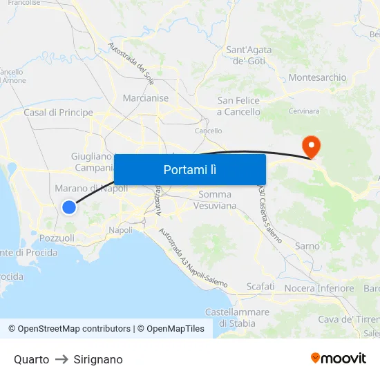 Quarto to Sirignano map