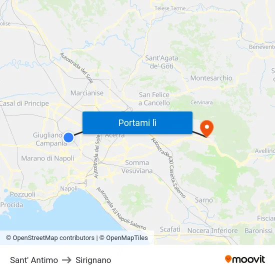 Sant' Antimo to Sirignano map