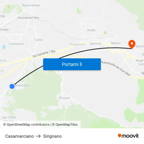 Casamarciano to Sirignano map