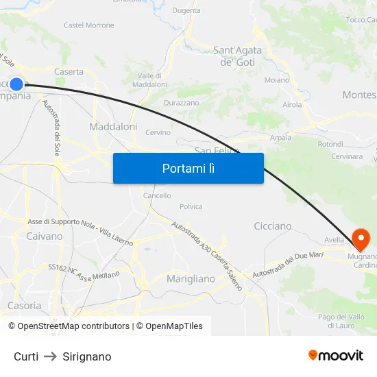Curti to Sirignano map