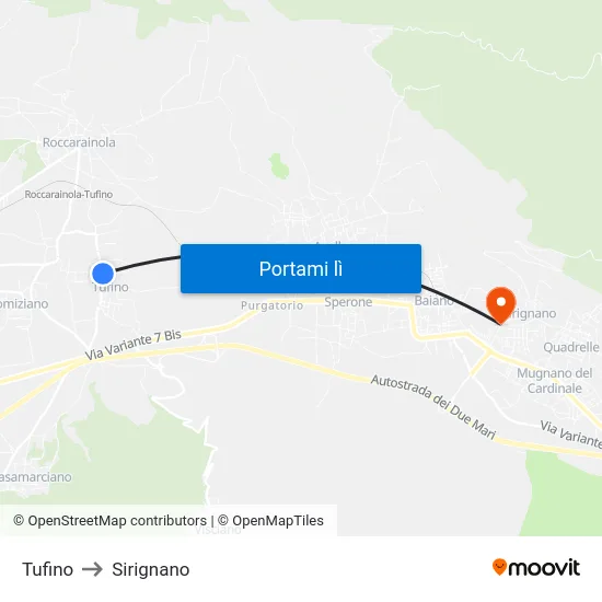 Tufino to Sirignano map