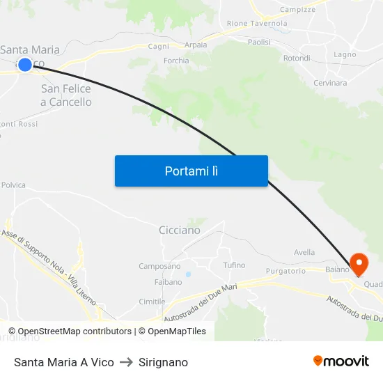Santa Maria A Vico to Sirignano map