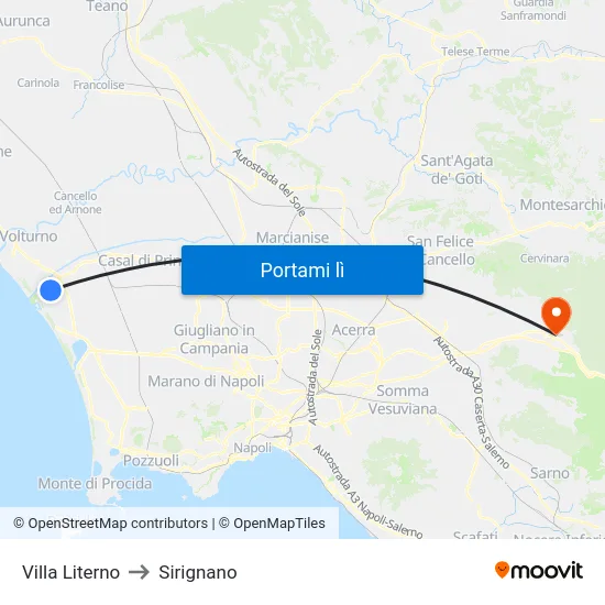 Villa Literno to Sirignano map