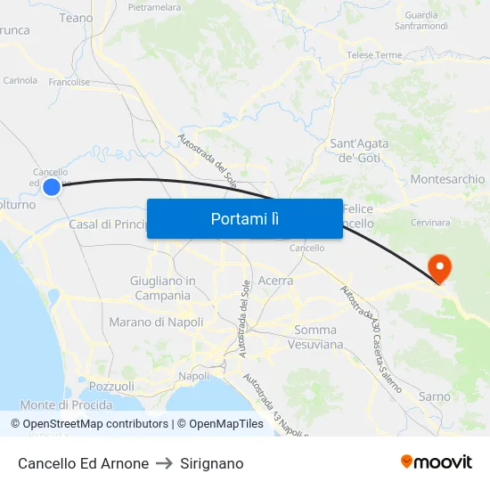 Cancello Ed Arnone to Sirignano map