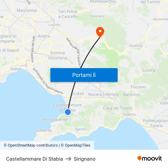 Castellammare Di Stabia to Sirignano map