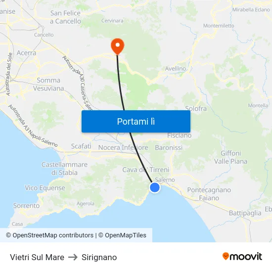 Vietri Sul Mare to Sirignano map
