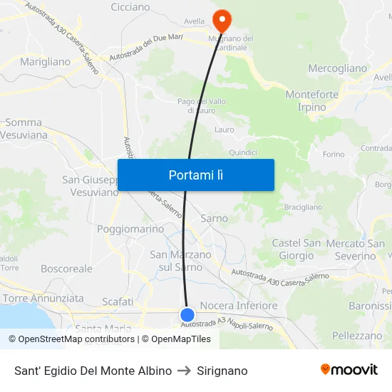 Sant' Egidio Del Monte Albino to Sirignano map