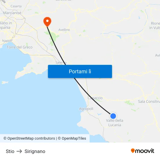 Stio to Sirignano map