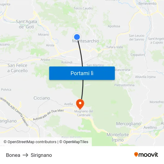 Bonea to Sirignano map
