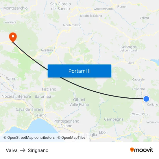 Valva to Sirignano map
