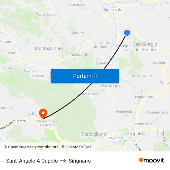 Sant' Angelo A Cupolo to Sirignano map