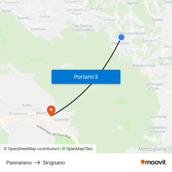 Pannarano to Sirignano map