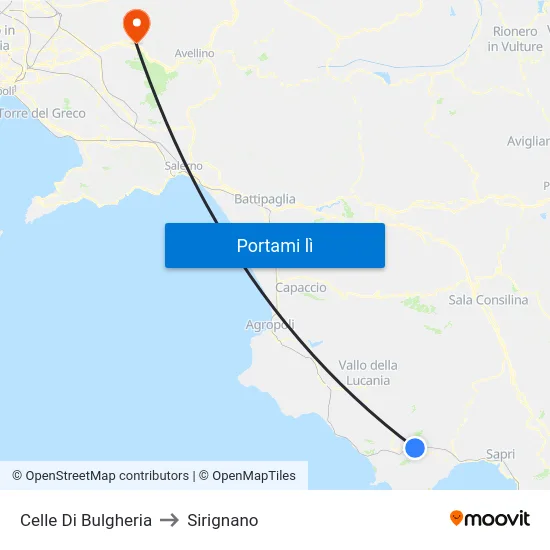 Celle Di Bulgheria to Sirignano map