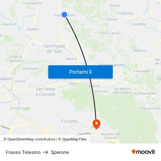 Frasso Telesino to Sperone map