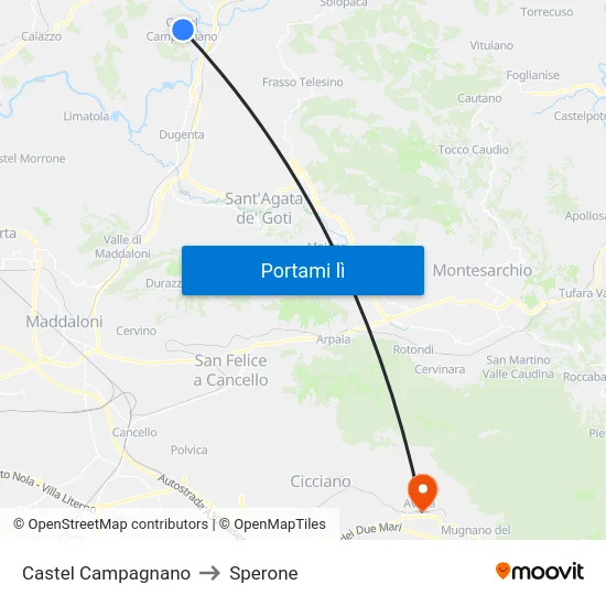 Castel Campagnano to Sperone map