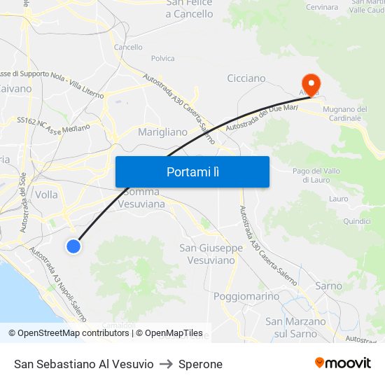 San Sebastiano Al Vesuvio to Sperone map