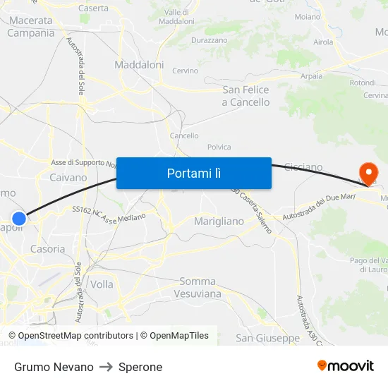 Grumo Nevano to Sperone map