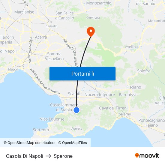 Casola Di Napoli to Sperone map