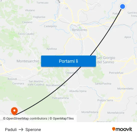 Paduli to Sperone map