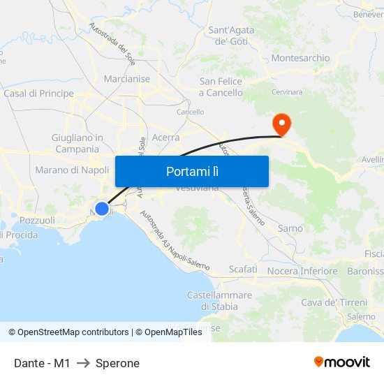 Dante - M1 to Sperone map