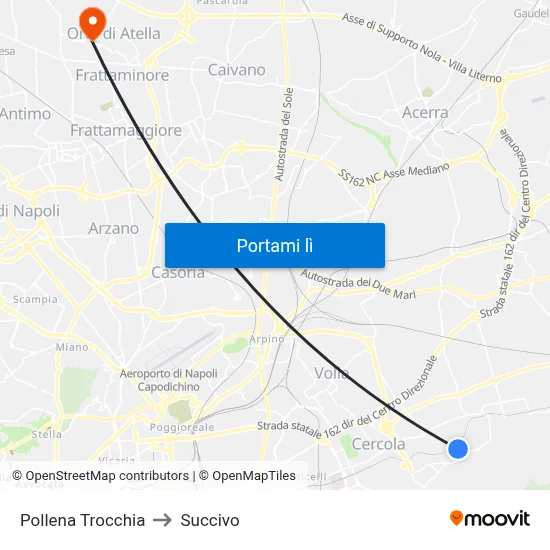 Pollena Trocchia to Succivo map