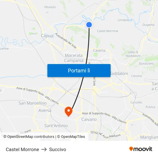 Castel Morrone to Succivo map