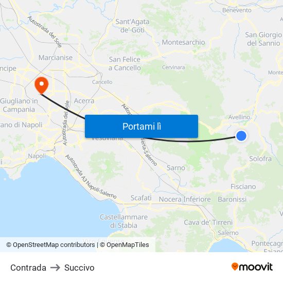 Contrada to Succivo map