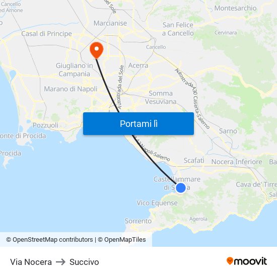 Via Nocera to Succivo map
