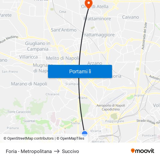 Foria - Metropolitana to Succivo map