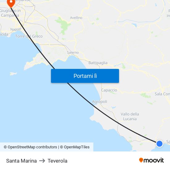 Santa Marina to Teverola map