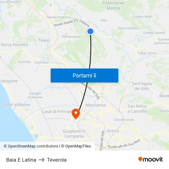 Baia E Latina to Teverola map