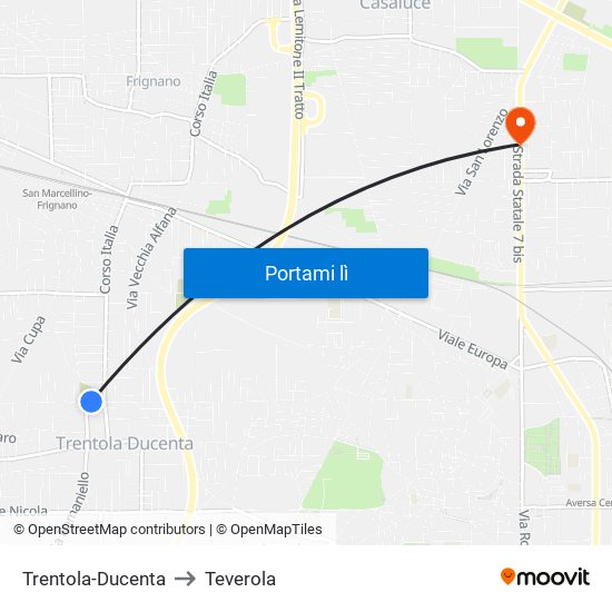 Trentola-Ducenta to Teverola map