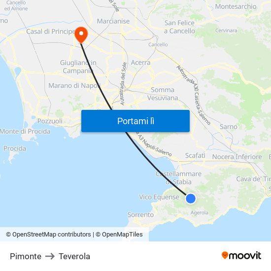 Pimonte to Teverola map