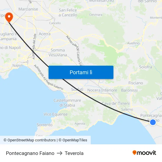 Pontecagnano Faiano to Teverola map