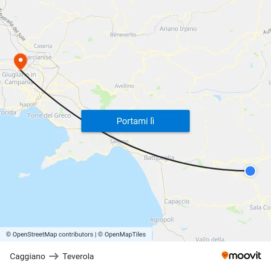 Caggiano to Teverola map