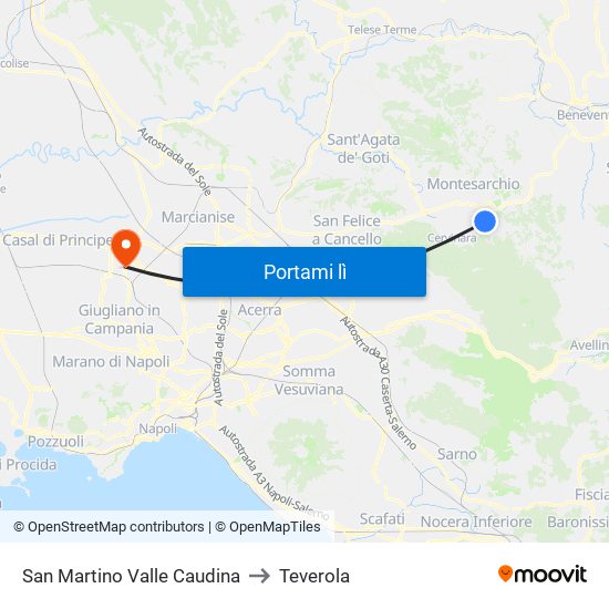 San Martino Valle Caudina to Teverola map