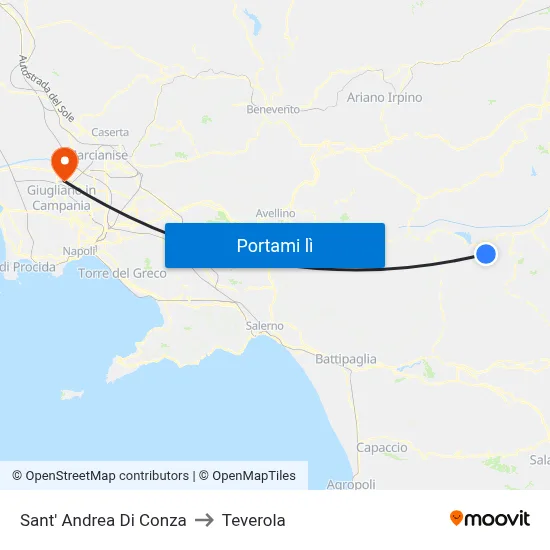 Sant' Andrea Di Conza to Teverola map