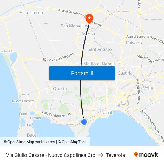 Via Giulio Cesare - Nuovo Capolinea Ctp to Teverola map