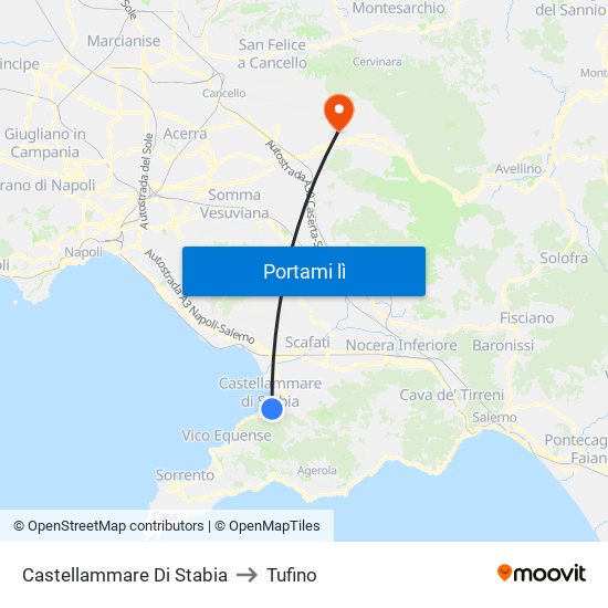 Castellammare Di Stabia to Tufino map