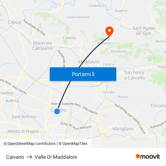 Caivano to Valle Di Maddaloni map