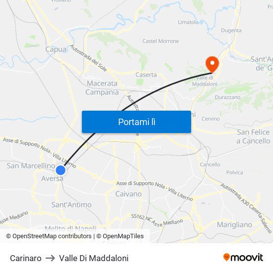 Carinaro to Valle Di Maddaloni map
