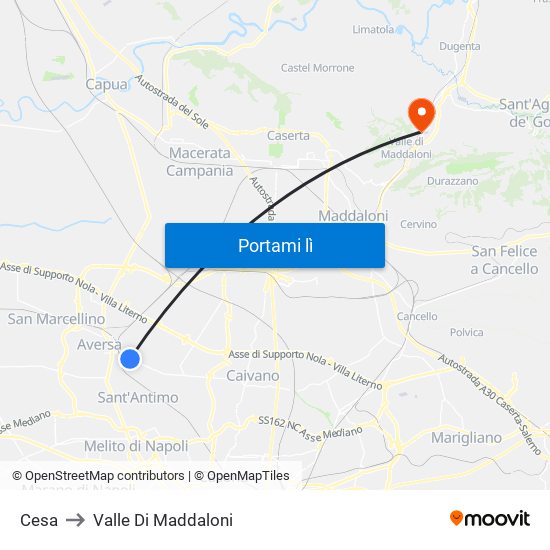 Cesa to Valle Di Maddaloni map