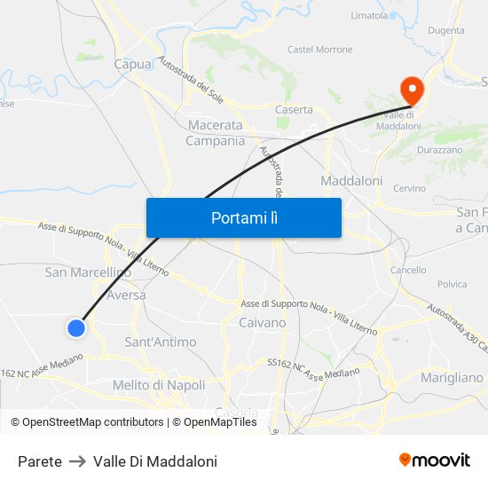 Parete to Valle Di Maddaloni map