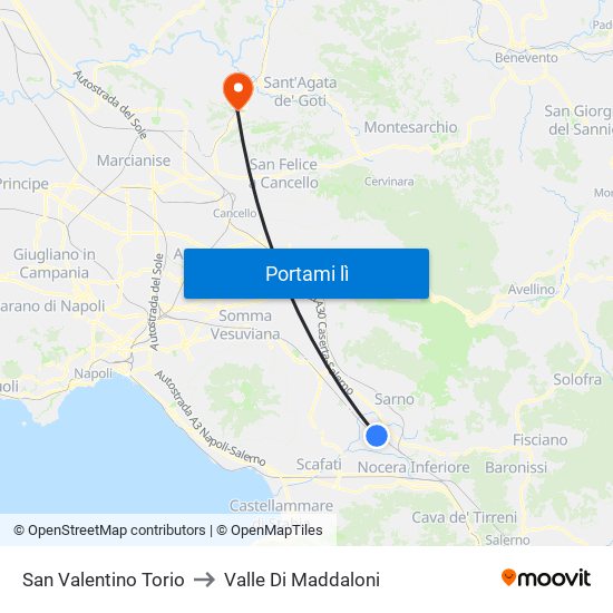 San Valentino Torio to Valle Di Maddaloni map