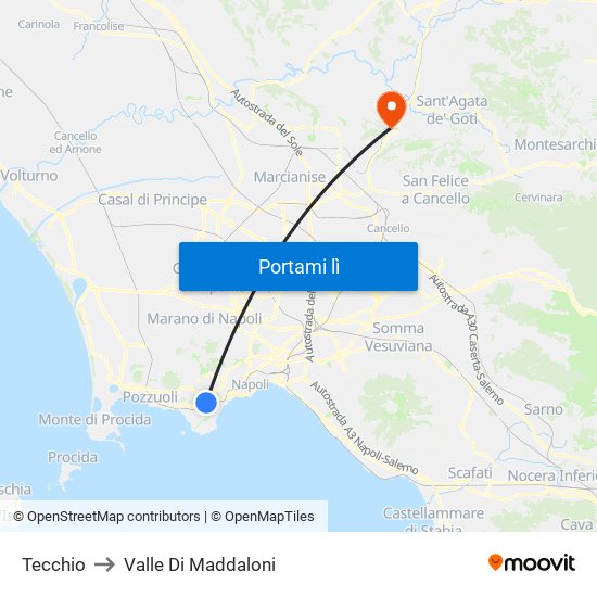 Tecchio to Valle Di Maddaloni map