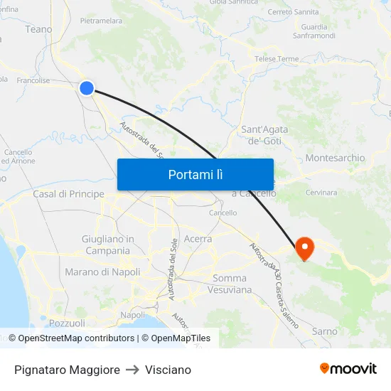 Pignataro Maggiore to Visciano map