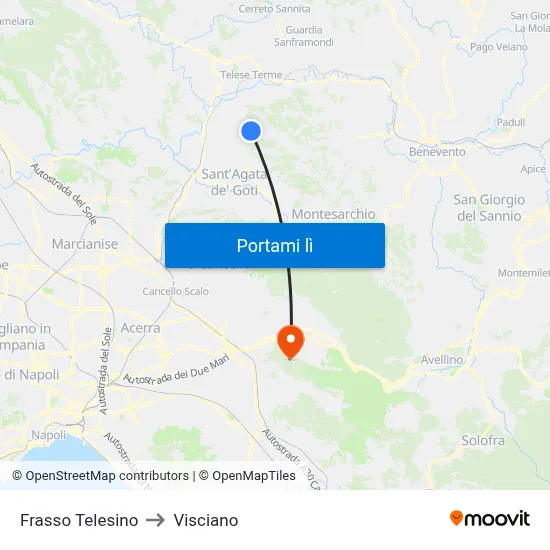 Frasso Telesino to Visciano map