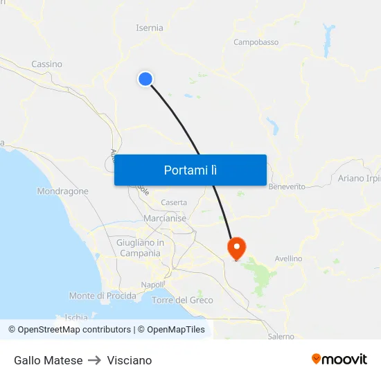 Gallo Matese to Visciano map